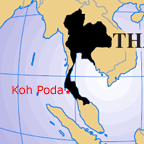 Globe showing position of Krabi