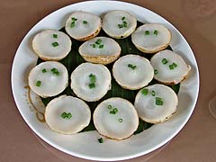 Khanom Krok with spring onions at A. Mallika