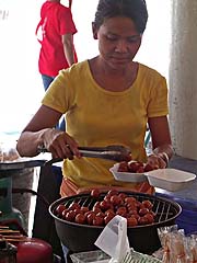 Sausage bites at Aw Taw Kaw Market