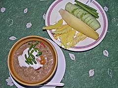 Crab dip with vegetables