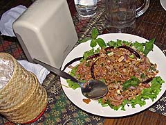 Rice salad with sour sausage at Vientiane Kitchen