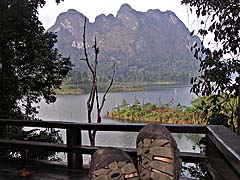 View from balcony of upper cabin