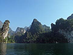 Limestone karsts on Cheow Lan Lake