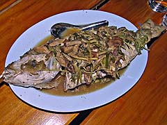 Steamed fish at second day dinner