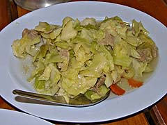 Stir fried cabbage with pork