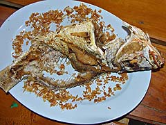 Fried fish at second day lunch