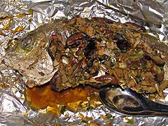 Steamed fish at third day dinner